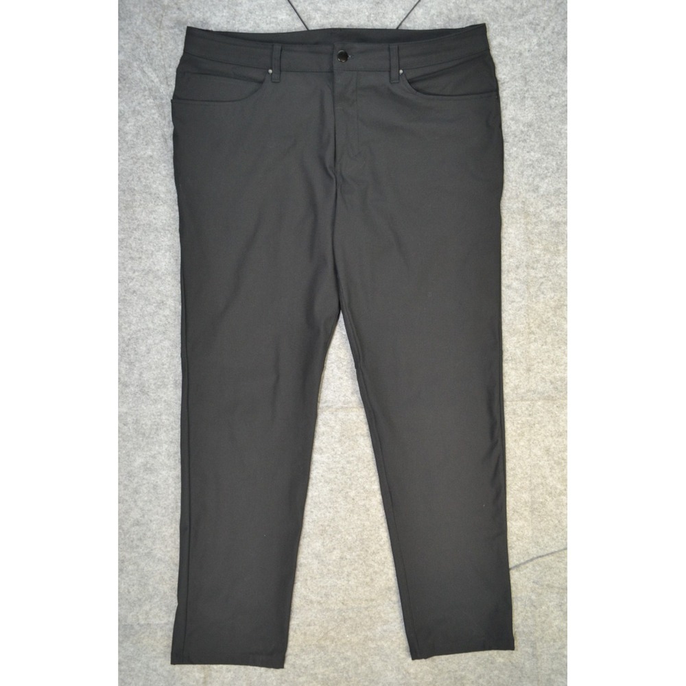 Lululemon ABC Classic Fit 5-Pocket Chino Pants‎ Warpstreme Black Mens Size 36x31